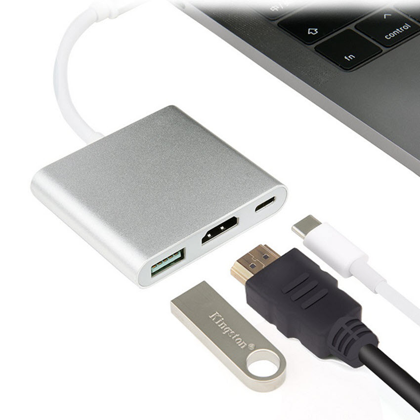 Cáp chuyển USB Type C sang HDMI và USB 3.0 cao cấp