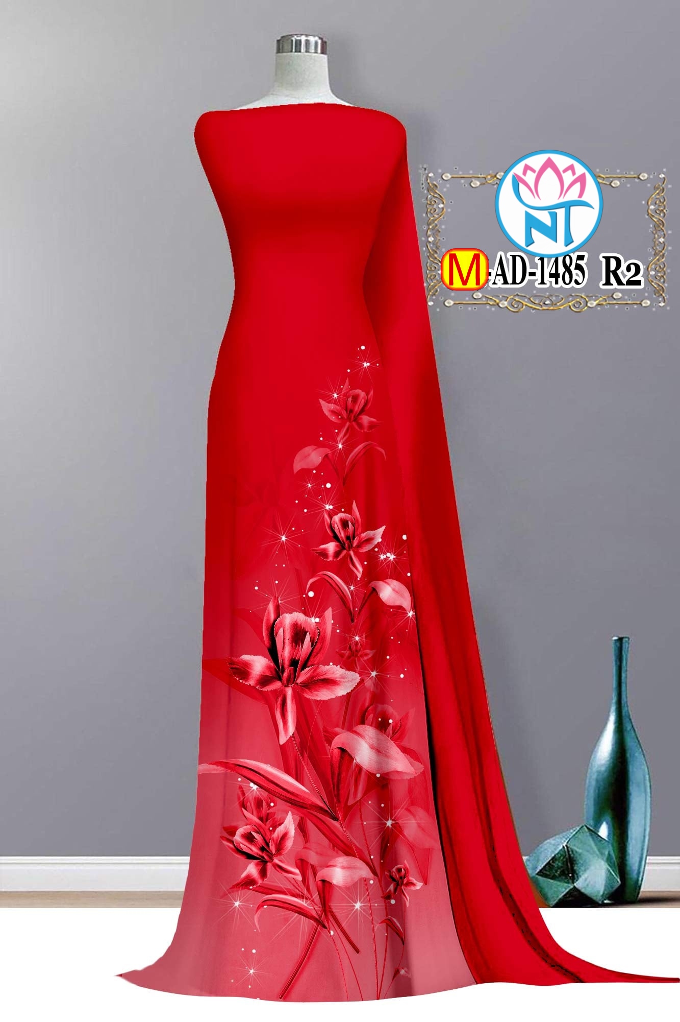 Vải áo dài 3d - m 1485