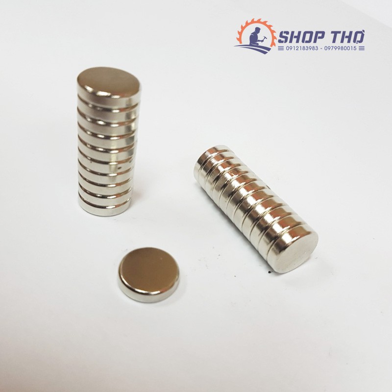 Nam Châm Tròn Phi 15X4Mm (Set 10 Viên)