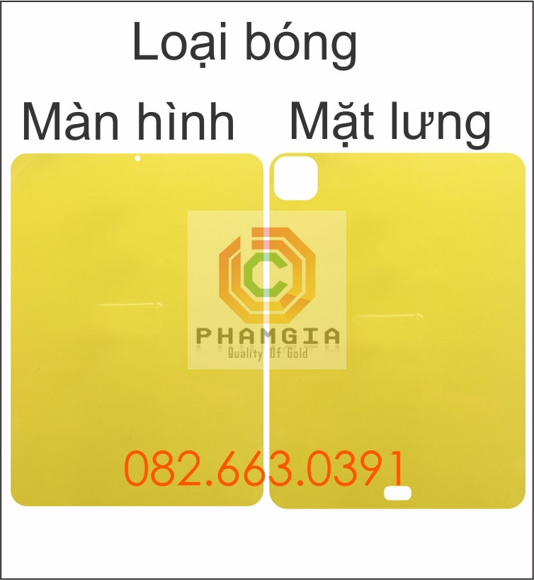 Dán PPF iPad Pro 11 (2020) loại bóng, nhám dành cho màn hình, mặt lưng