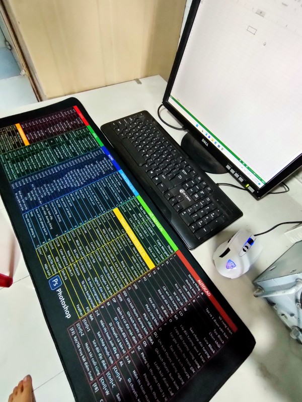 Lót chuột Excel 80cmx30cm phím tắt Office Photoshop Autocad Việt hóa cho dân văn phòng, kỹ thuật