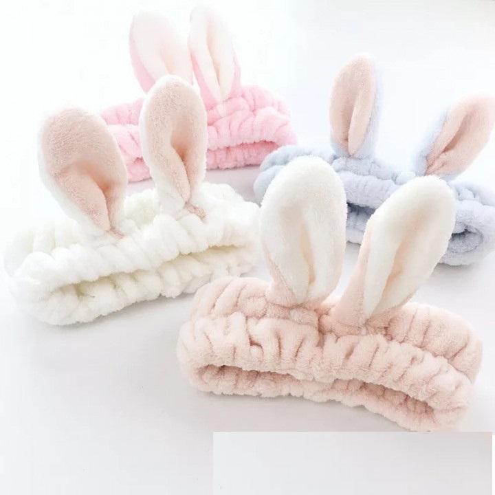 Băng đô tai thỏ vải nhung 3D