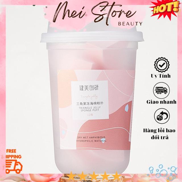[GIẢM 5% ĐƠN 129K]Combo 12 Bông Mút Trang Điểm Maycreate Mút Tán Kem - (Mẫu Mới)