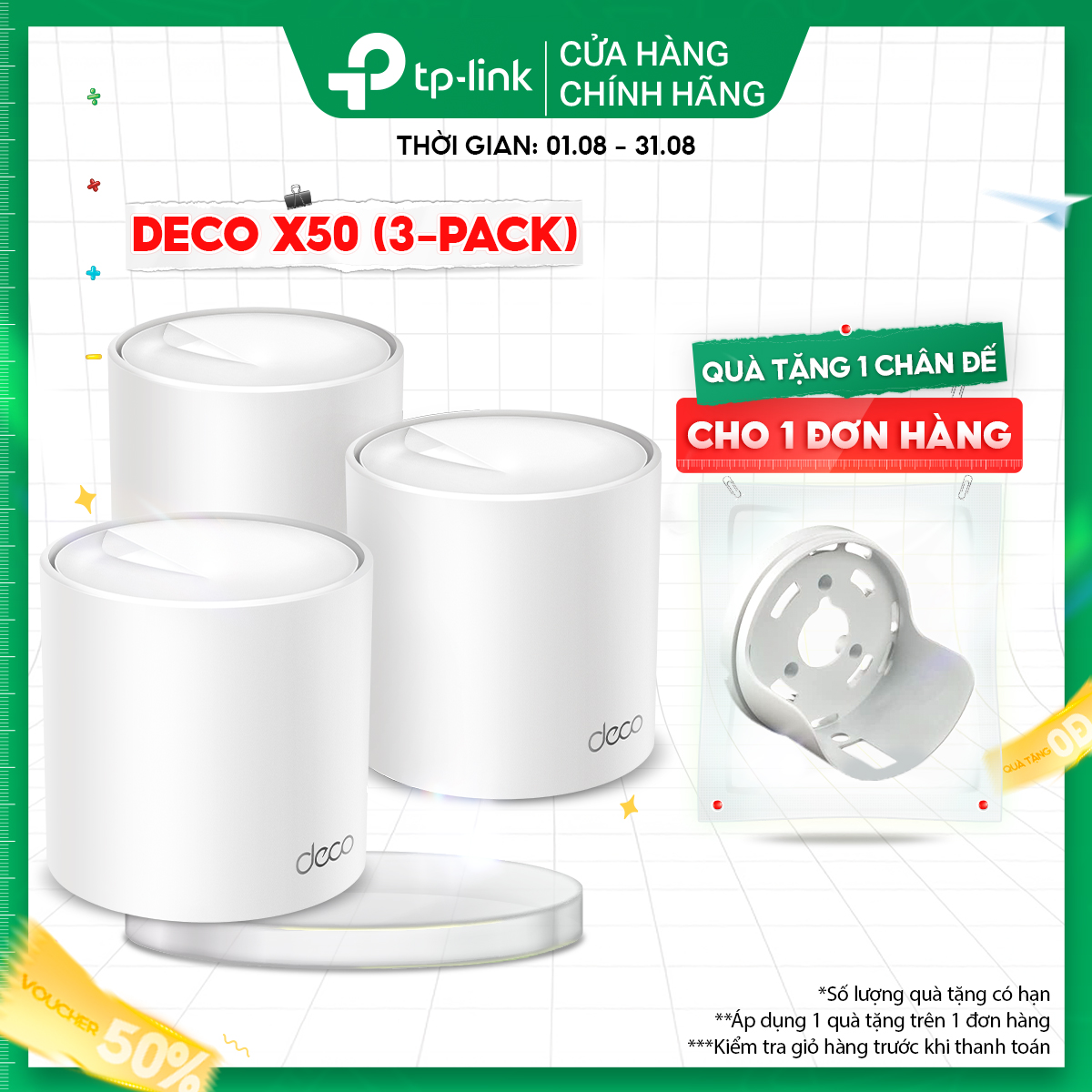 Bộ Phát Wifi Mesh TP-Link Deco X50 Chuẩn WiFi 6 AX3000