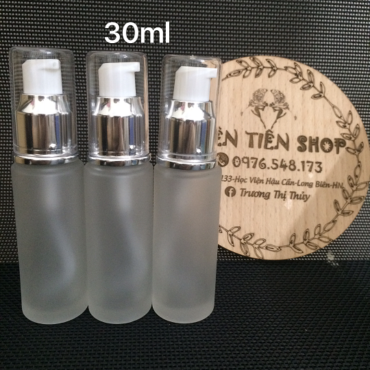 Chai thuỷ tinh mờ đầu xịt giọt bạc ( chọn size)