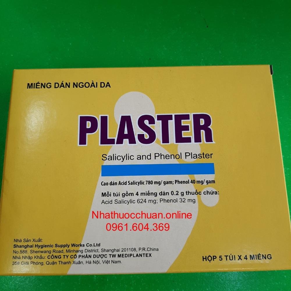 Miếng dán mụn cơm, mụn cóc Plaster ( hộp 5 túi * 4 miếng)