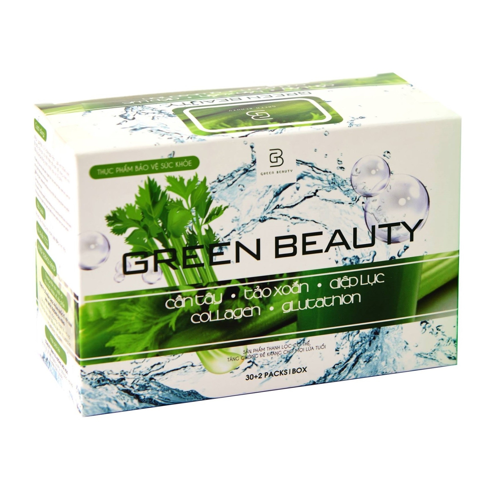 Nước ép Cần Tây Green Beauty hộp 30 gói giúp sáng da cân bằng tiết tố thải độc