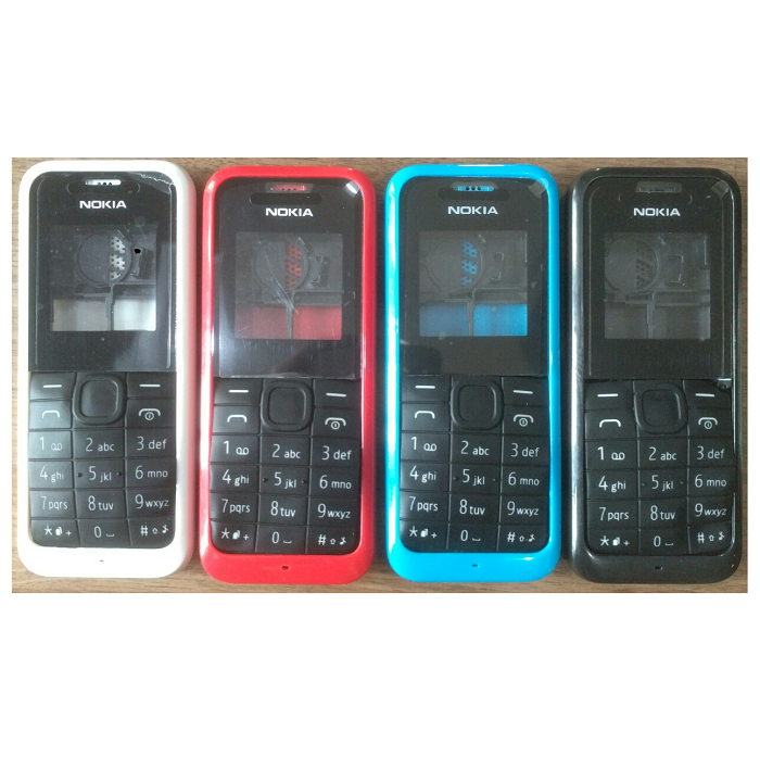Vỏ Nokia 105 2015 2 sim đuôi sạc dẹp ( có sườn - có phím )