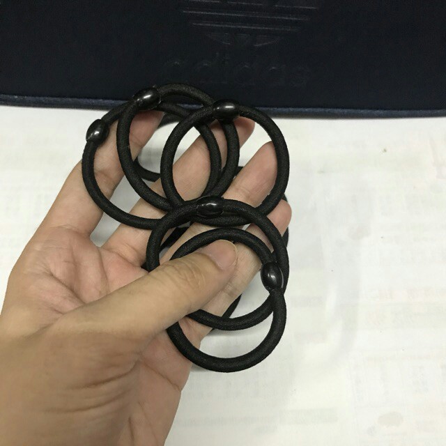 SET 5 DÂY CỘT TÓC ĐEN, NHIỀU MÀU NÚT TRÒN