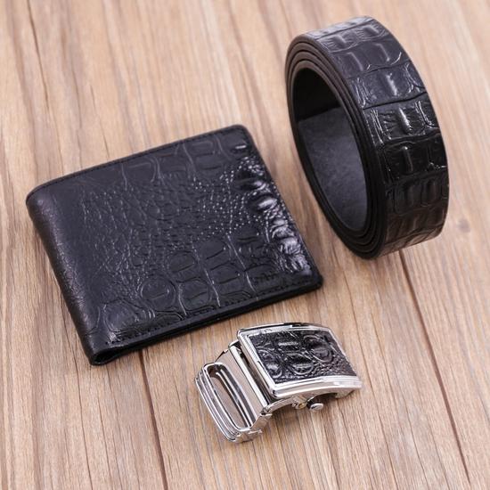 [HCM]Ví Da Và Thắt Lưng Nam Da Bò Thật 100% Vân Cá Sấu LaKa