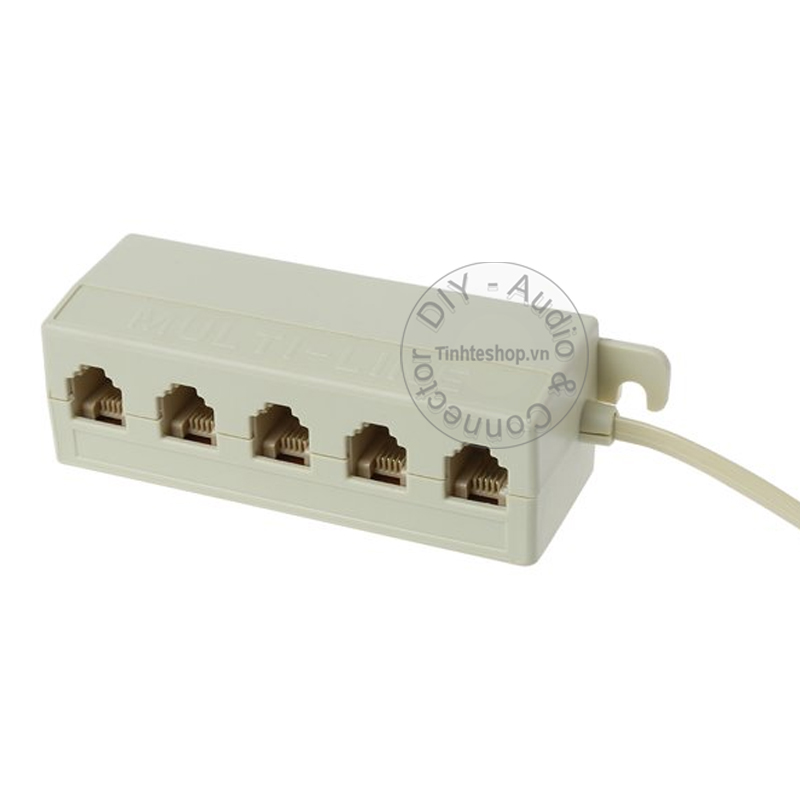 Bộ chia RJ11 5 cổng - Hộp chia cổng RJ11 1 ra 5 chia từ 1 cổng RJ11 ra 5 điện thoại để bàn dùng chung 1 tín hiệu