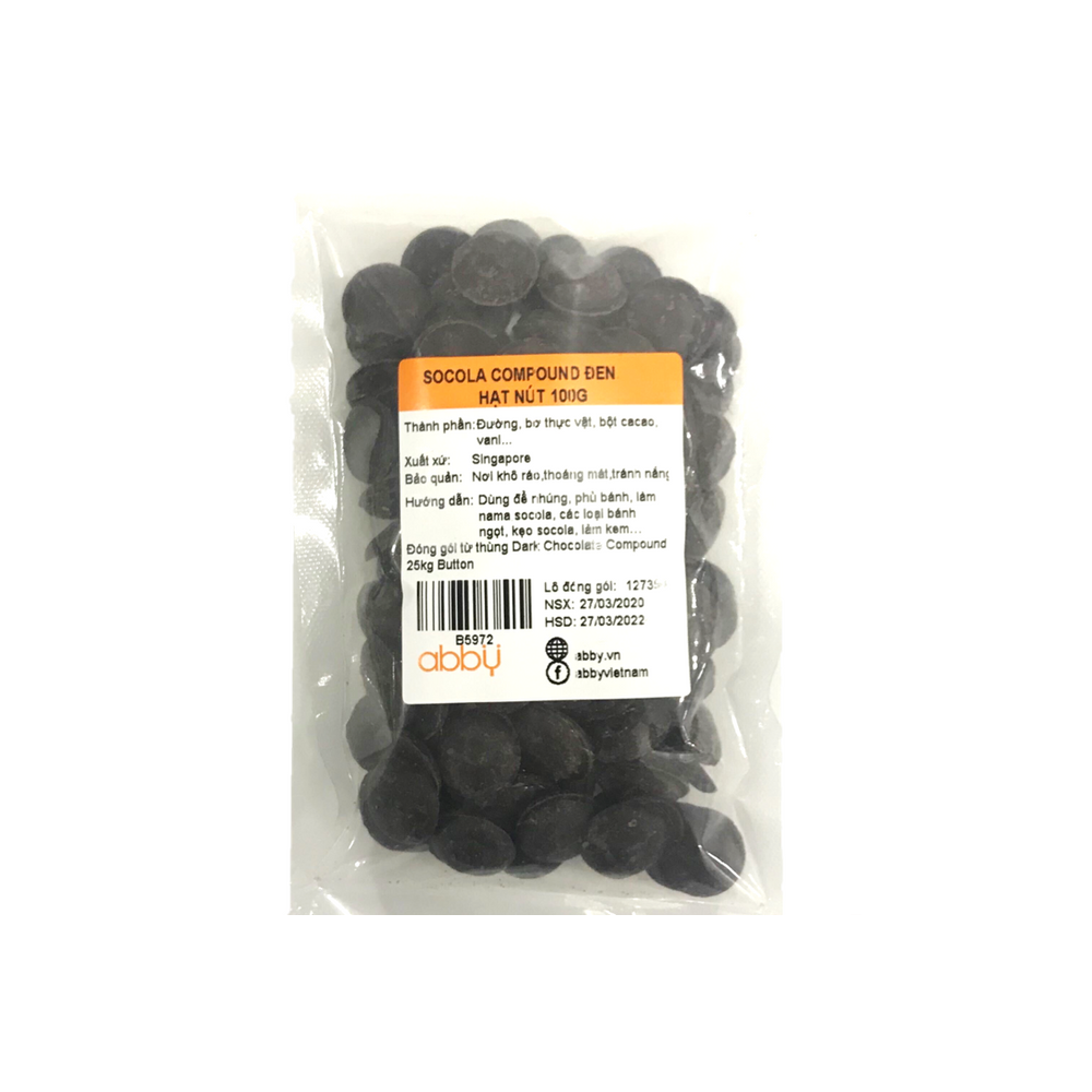 Socola hiệu compound đen hạt nút 100g
