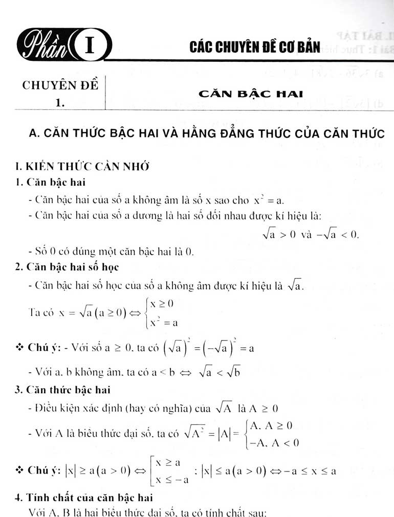 GIẢI NHANH CÁC CHUYÊN ĐỀ ĐẠI SỐ 9