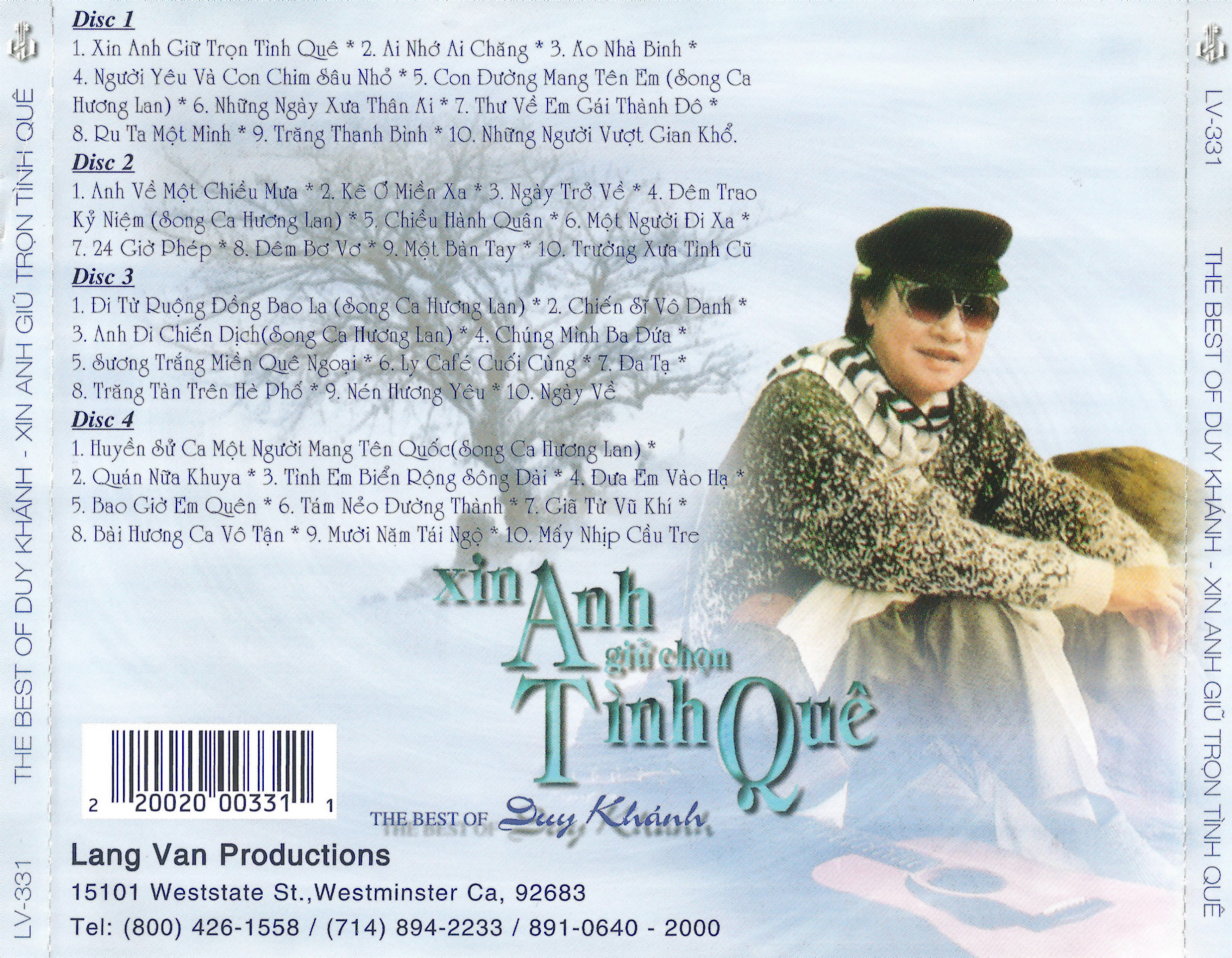 Bộ 4 đĩa cd tiếng hát Duy Khánh (xin anh giữ trọn tình quê)