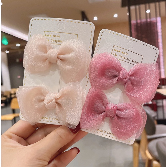 SET 2 KẸP TÓC NƠ CHO BÉ ĐÁNG YÊU THỜI TRANG