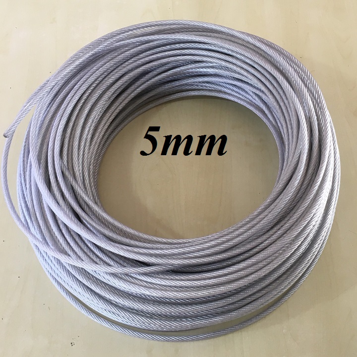 5 MÉT - 5Li DÂY CÁP THÉP BỌC NHỰA 5mm - DÂY CÁP BỌC NHỰA 5mm