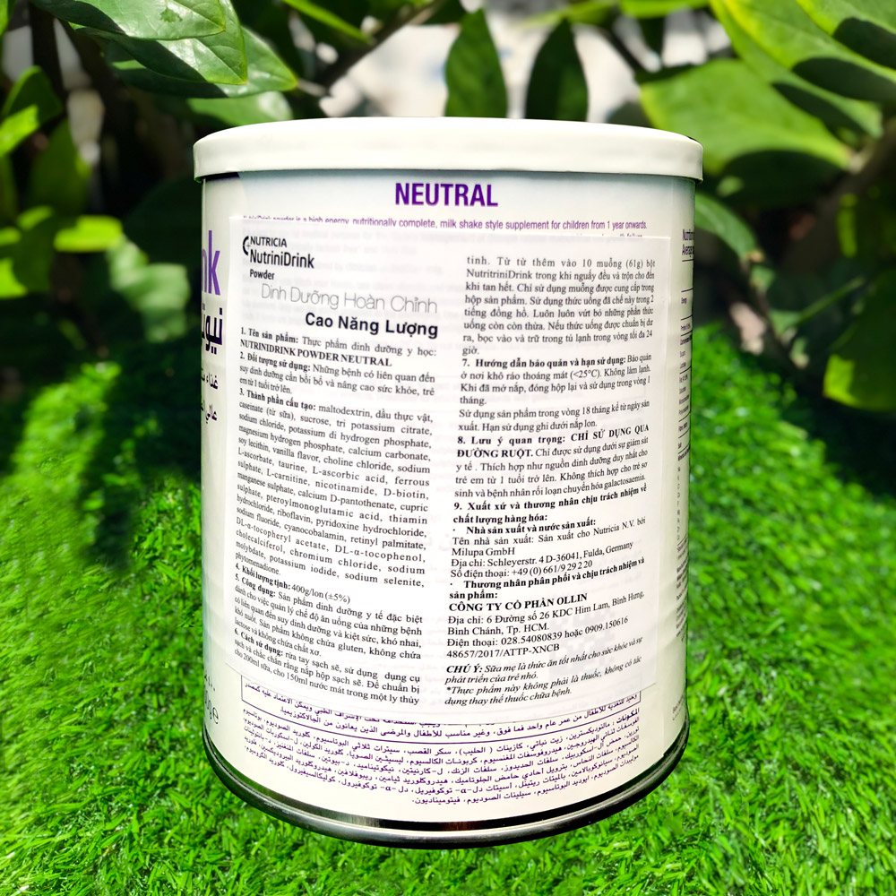 [HCM]Sữa bột Nutrinidrink Neutral 400g - Bixi shop