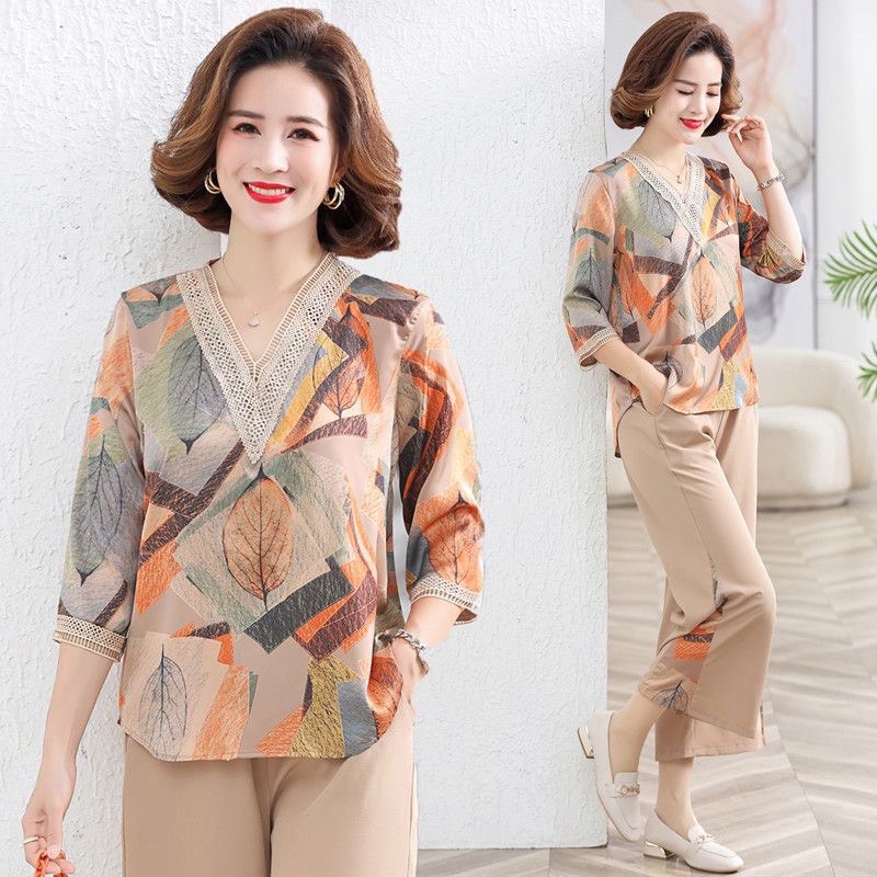 Đồ bộ trung niên lụa mango tay lỡ