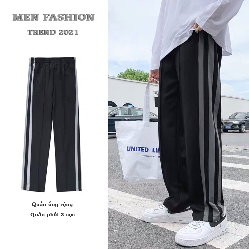 Quần Ống Rộng Nam Nữ Nhấn 3 Sọc Cạnh Sườn Nổi Bật Kiểu Dáng Basic Trẻ Trung Thời Trang FASHION4MENHCM JOGGER NAM 9000079C