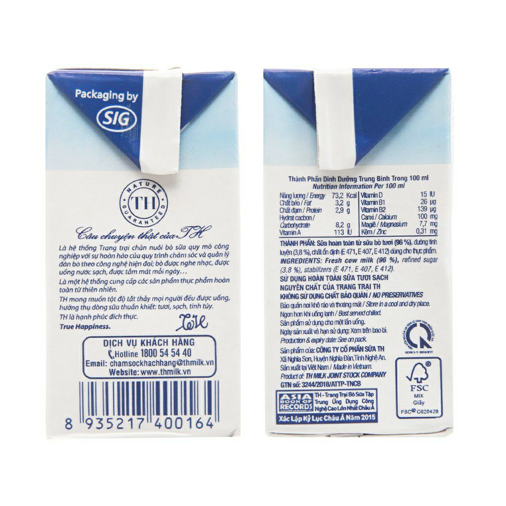 Combo 2 lốc sữa TH true milk 110ml
