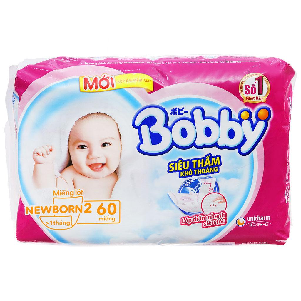 Miếng Lót Sơ Sinh Bobby Newborn 2 - Bịch 60 Miếng (Dành cho trẻ 1 tháng tuổi)