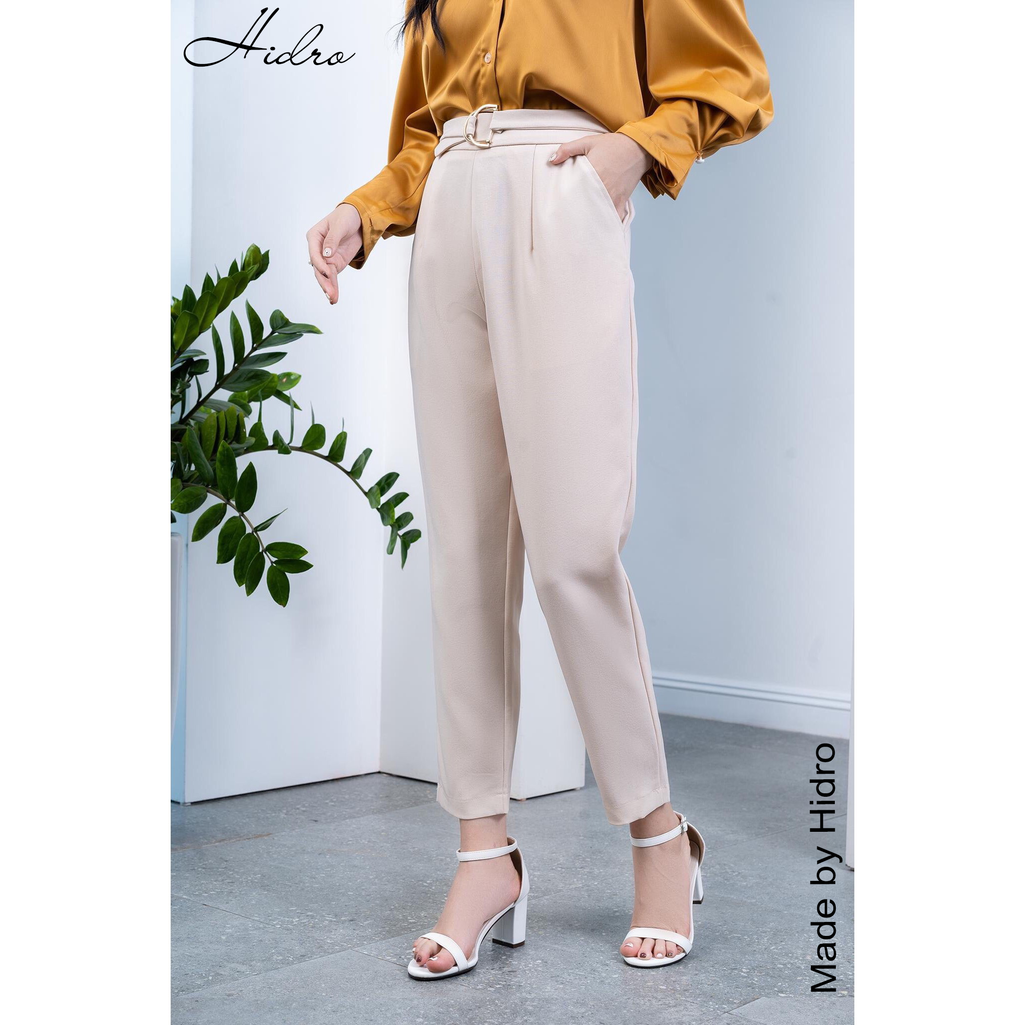 HIDRO Set áo lụa gân vàng mix quần baggy