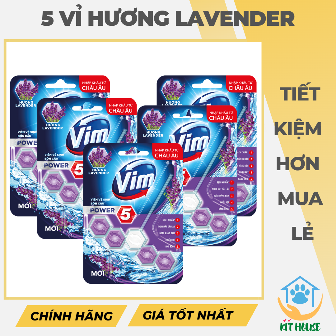 [HCM GIAO 2H]Combo 5 vỉ tẩy bồn cầu Vim Power 5 - 275G (5x55G)