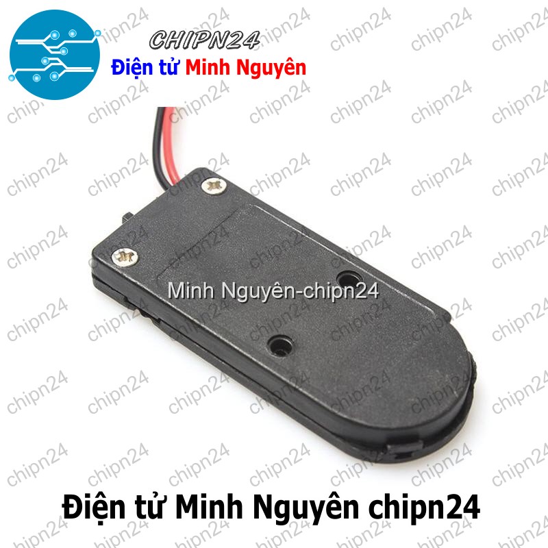 [1 cái] (F139.1) Đế Pin CR2032 2 viên Nhựa Đen 6V - HH000928