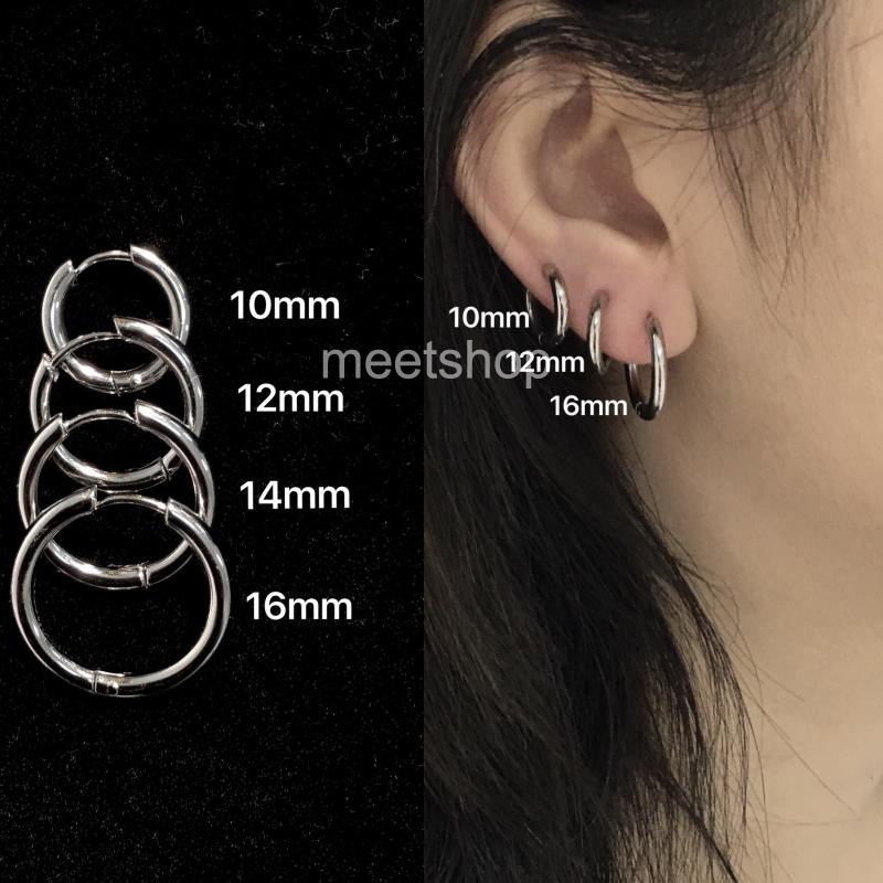 1 chiếc - khuyên tai titan không đen thời trang cá tính hip hop kul ngầu