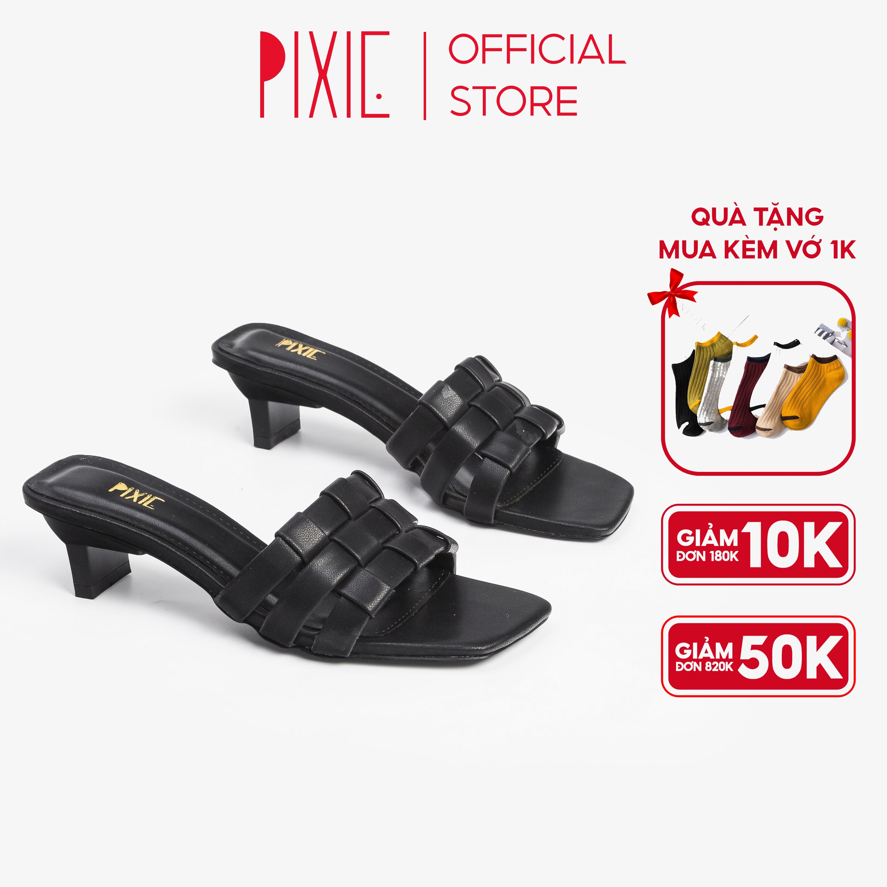 Guốc cao gót 5cm quai đan pixie h071