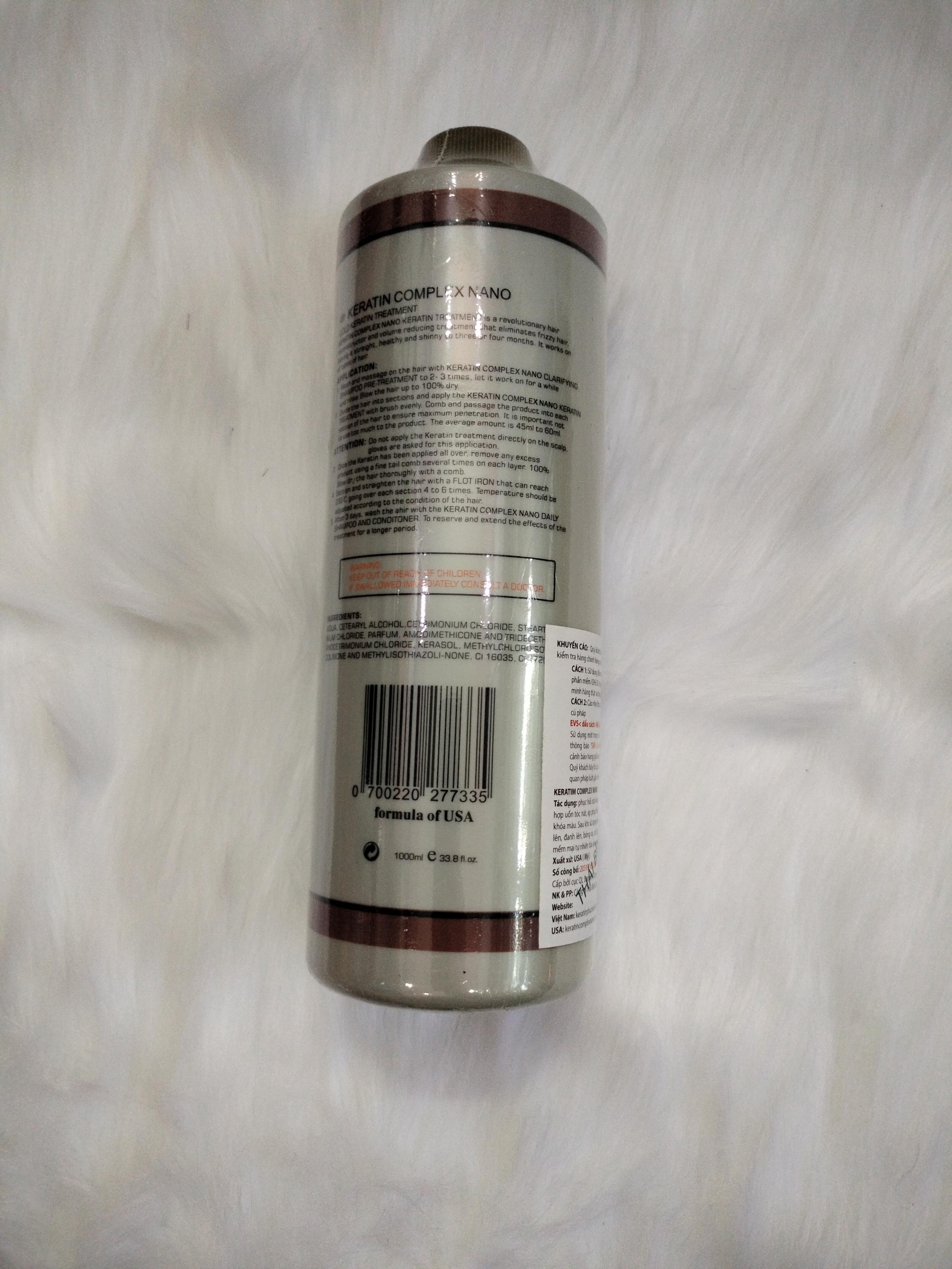 Keratin complex nano dùng để phục hồi tóc sau uốn - duỗi - nhuộm