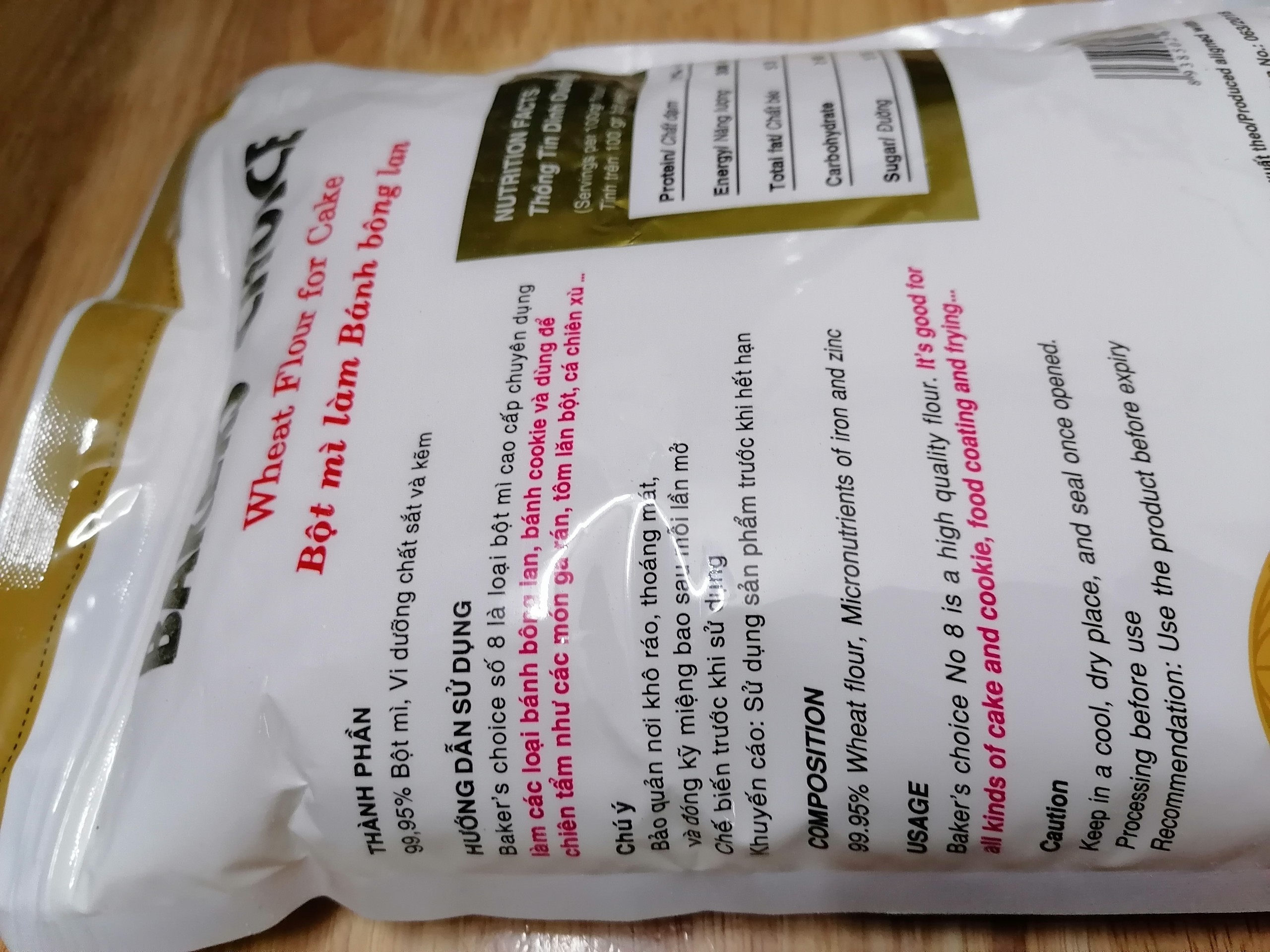 [1 Kg – Số 8] Bột mì [VN] BAKERS CHOICE No. 8 Wheat Flour (halal) (ntn-hk)