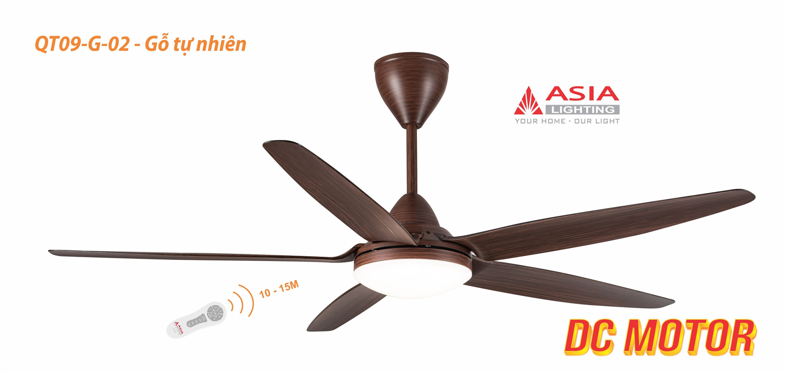 Quạt trần đèn cao cấp Asia QT09