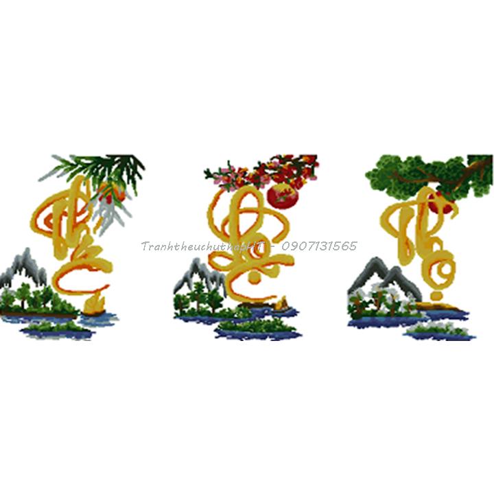Tranh đính đá Phúc lộc thọ LV018 - tự đính