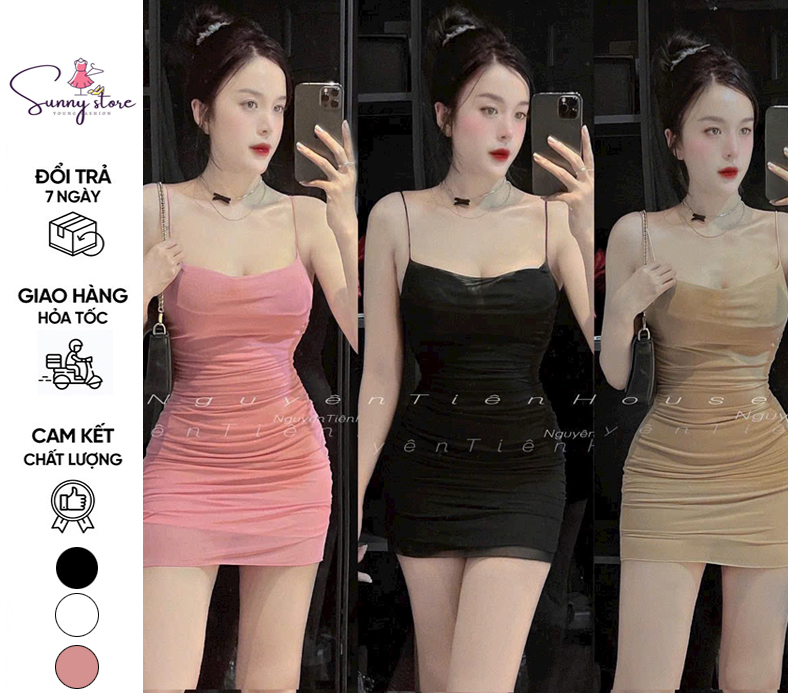 Đầm body lưới đuôi cá dáng ngắn (SN023)