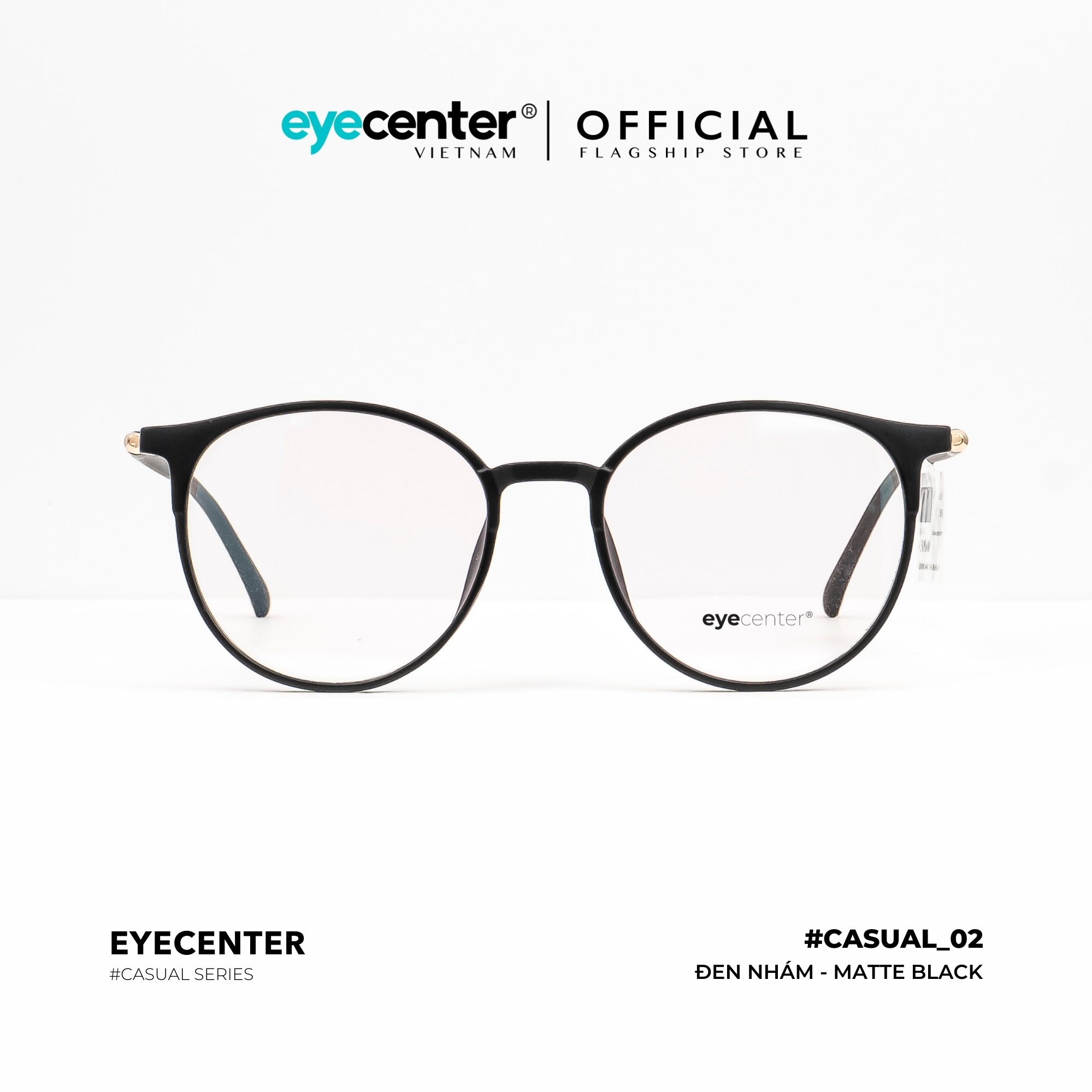 Gọng kính tròn nữ chính hãng EYECENTER K02 chất liệu nhựa dẻo chống gãy siêu nhẹ nhiều màu thời trang nhập khẩu by Eye Center Vietnam