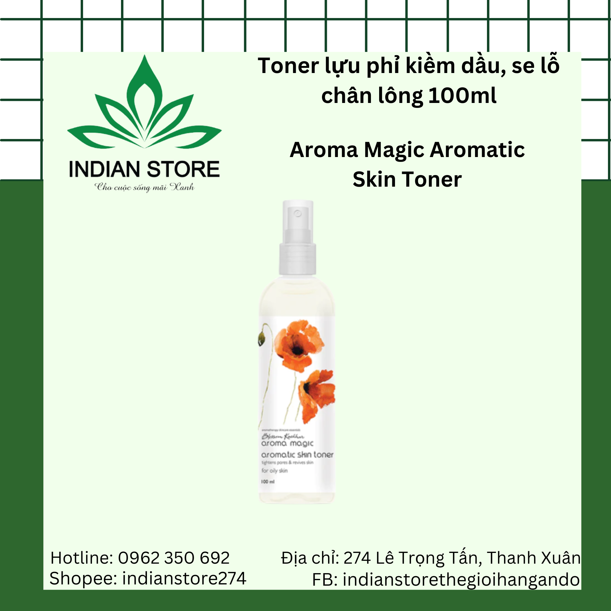 Toner lựu phỉ kiềm dầu- Aroma Magic Aromatic Skin Toner 100ml
