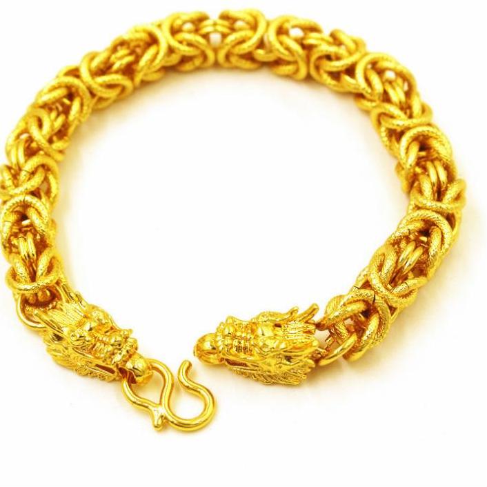 vòng tay nam- lắc tay nam rồng mạ vàng 24k cao cấp không xỉn màu, không bị đen Bản To Thần Rồng Hai Đầu Tạo Nên Linh Khí Bậc Quân Tử