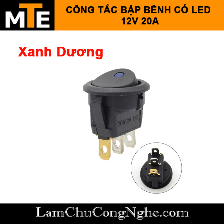 Công tắc bập bênh có đèn led ON/OFF 3 chân 12V 20a