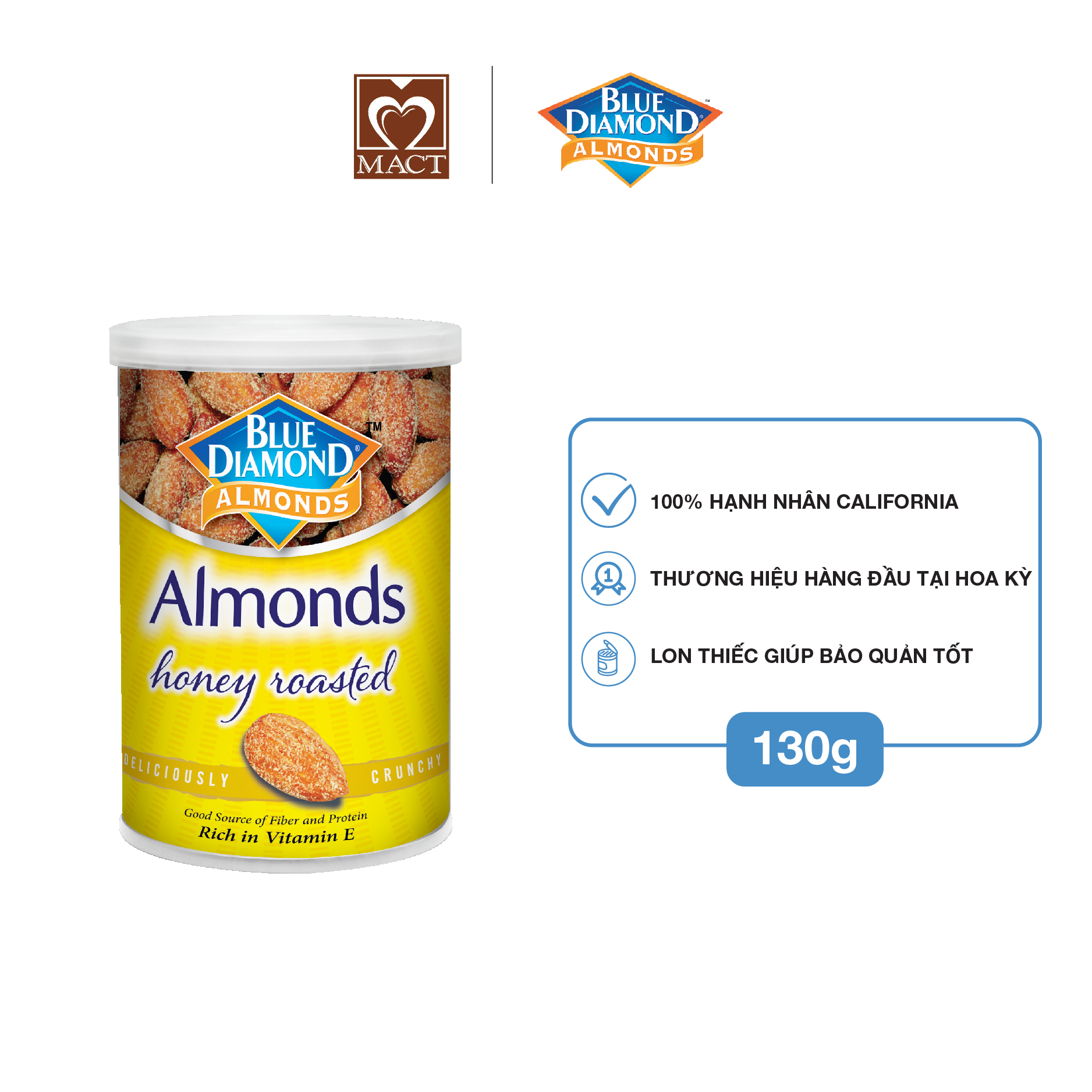 Hạnh nhân BLUE DIAMOND - Vị Mật ong Honey Roasted