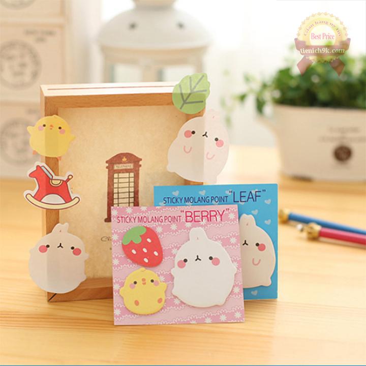 Combo 2 Bộ Giấy nhớ thỏ molang 3 mẫu – Giấy note ghi chú