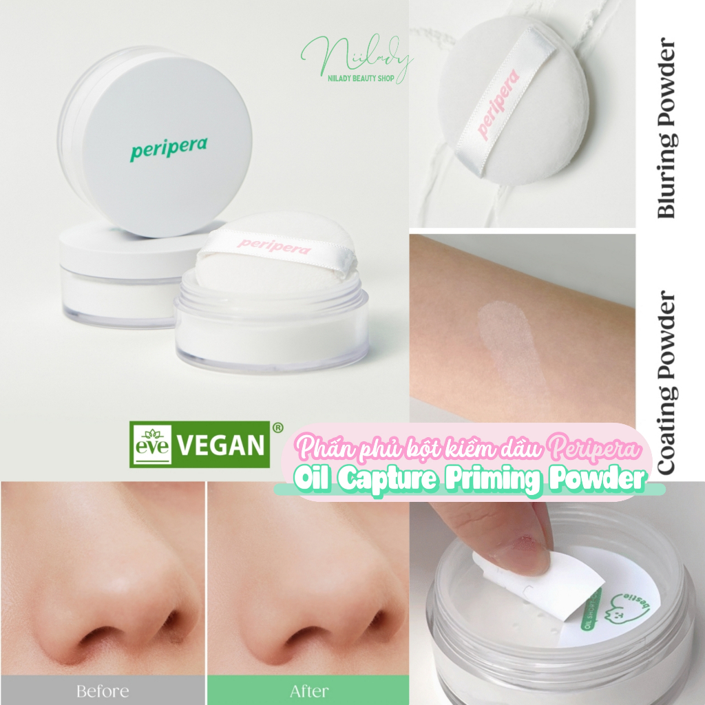 Phấn phủ Peripera Oil Capture Priming Powder/ Setting Pact/ Cooling Powder