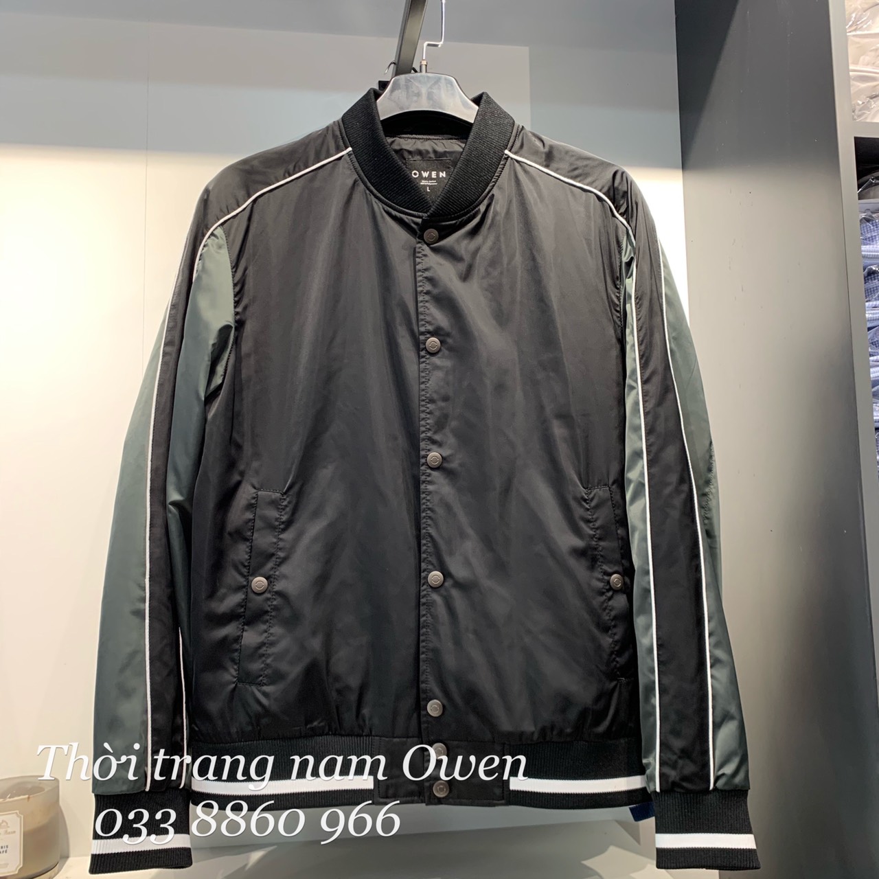 OWEN - Áo khoác gió nam 2 lớp dáng bomber
