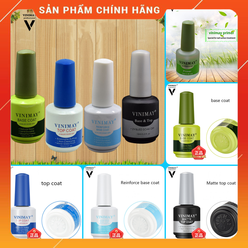 [CHÍNH HÃNG] Base (Liên kết) - Top Bóng - Top lì (Nhám) VINIMAY - 15ml