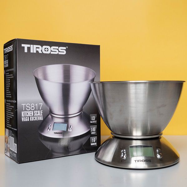 Cân nhà bếp điện tử 5kg (+/-2g) Tiross TS817 (inox)