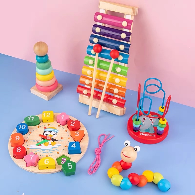 COMBO Đồ chơi gỗ Montessori, Combo 6 món đồ chơi gỗ
