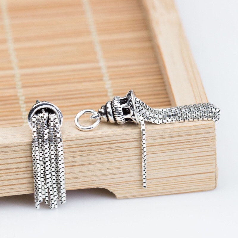 [S925] Charm bạc treo tua rua - MH164