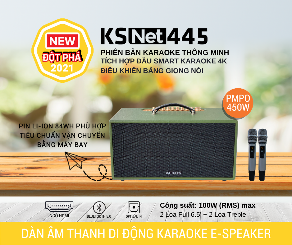 [HCM][Trả góp 0%]Dàn Âm Thanh Di Động ACNOS KSNet445 - Hàng chính hãng - Gia Khang Shop