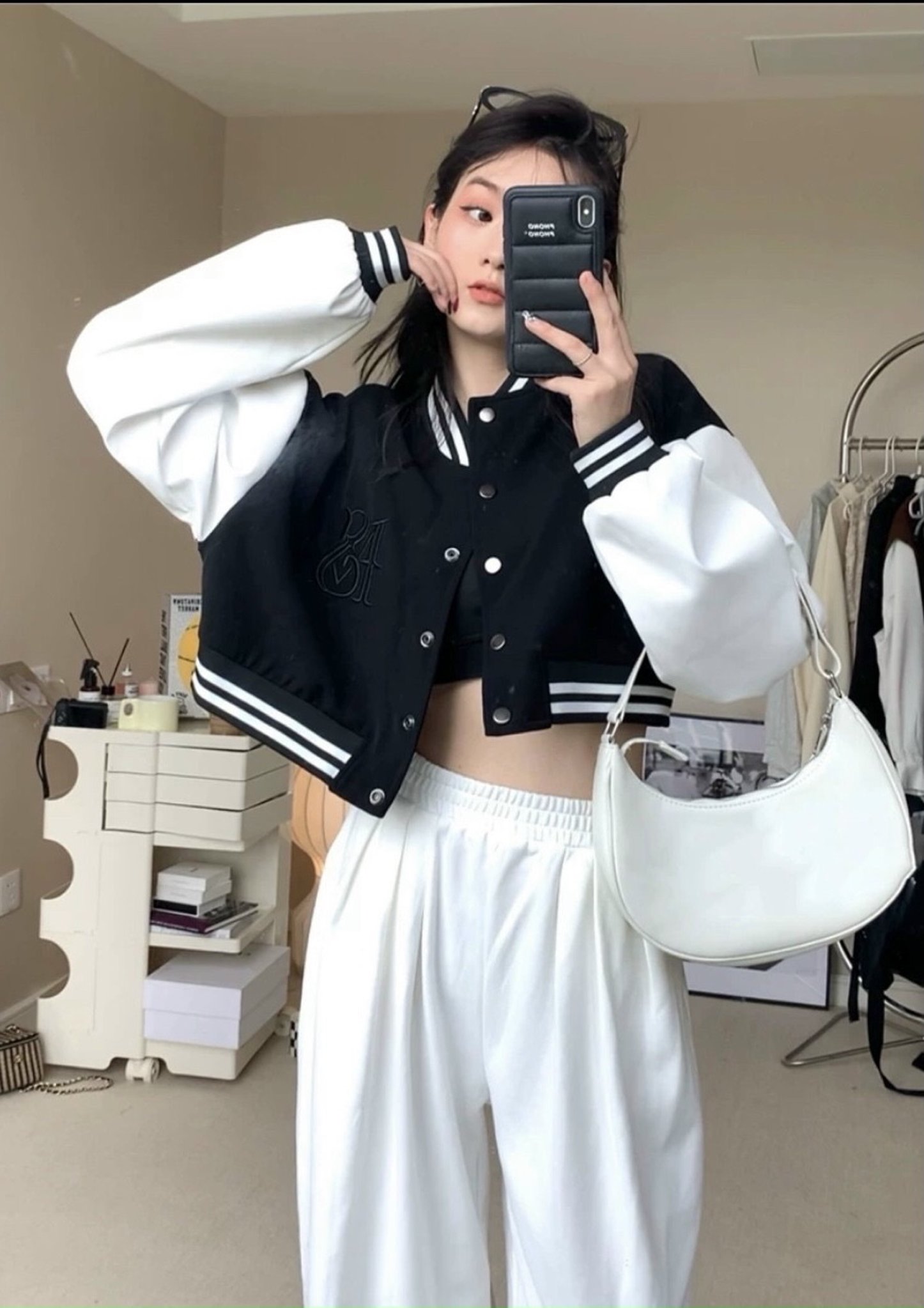 [FreeshipMAX] Áo khoác Bomber nữ họa tiết phối màu logo Thêu cực chất MẪU LỬNG hàng cao cấp QC Croptop