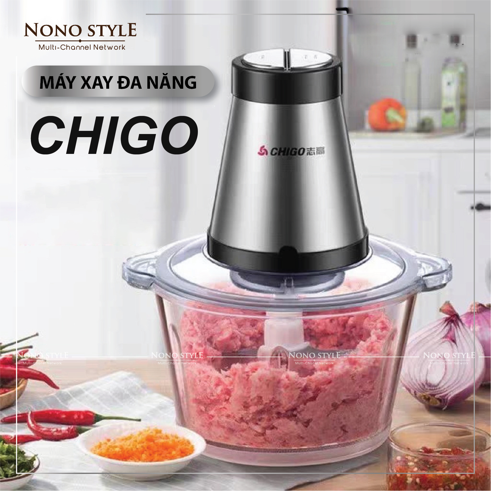 Máy xay thịt cối inox 4 lưỡi đa năng công suất lớn- xay thịt xay tỏi ới xay rau củ quả máy xay thịt cối inox 304 máy xay thịt cối inox dung tích 2 lit